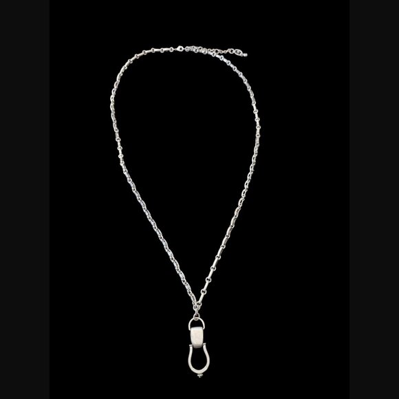 Cabi Stirrup #2209 Antiqued Brushed Silver Tone 34.25" Statement Necklace - Picture 2 of 6